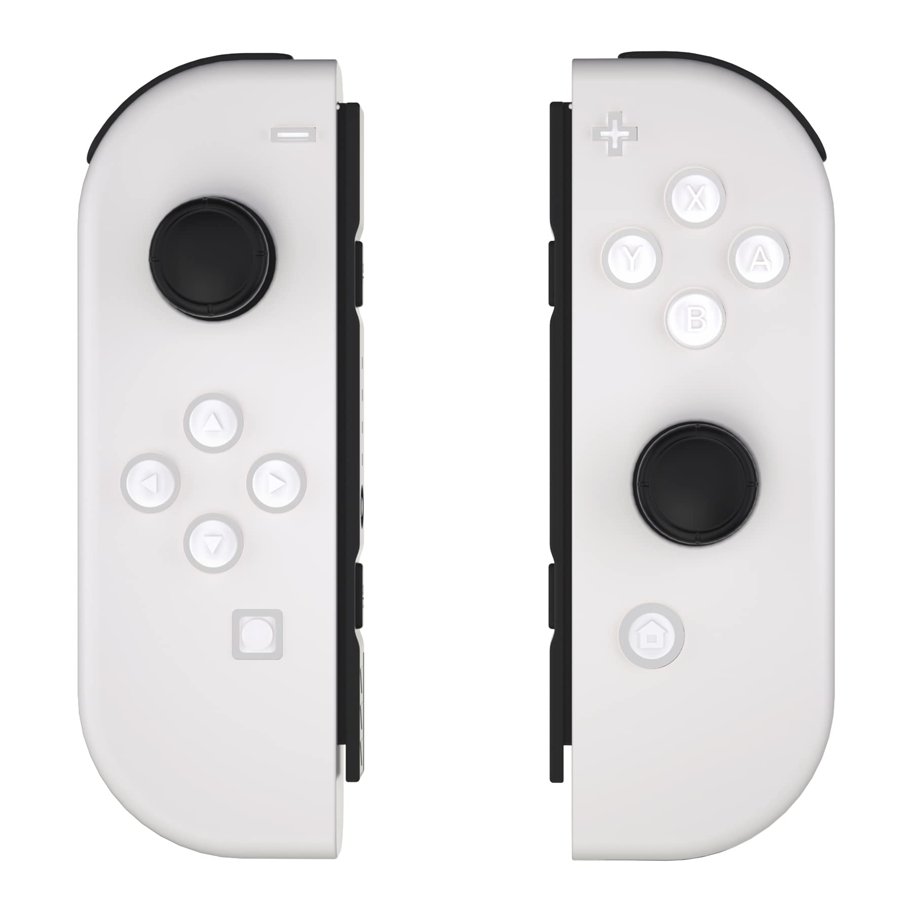 eXtremeRate Replacement Two-Tone Jelly Buttons for JoyCon, White & Clear with Symbols Custom Controller ABXY Direction Home Capture + - Keys, DIY Action Face Buttons for Nintendo Switch & Switch OLED