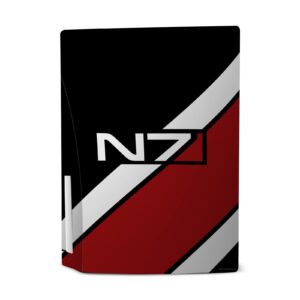 Head Case Designs Officially Licensed EA Bioware Mass Effect N7 Logo Stripes Graphics Vinyl Faceplate Gaming Skin Decal Compatible With Sony PlayStation 5 PS5 Disc Console & DualSense Controller