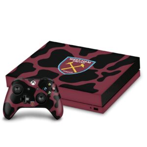 head case designs officially licensed west ham united fc cow print art vinyl sticker gaming skin decal cover compatible with xbox one x console and controller bundle