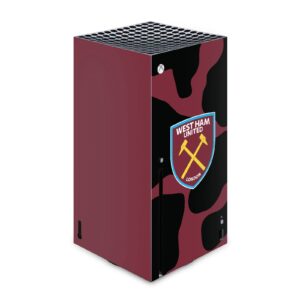 head case designs officially licensed west ham united fc cow print art vinyl sticker gaming skin decal cover compatible with xbox series x console