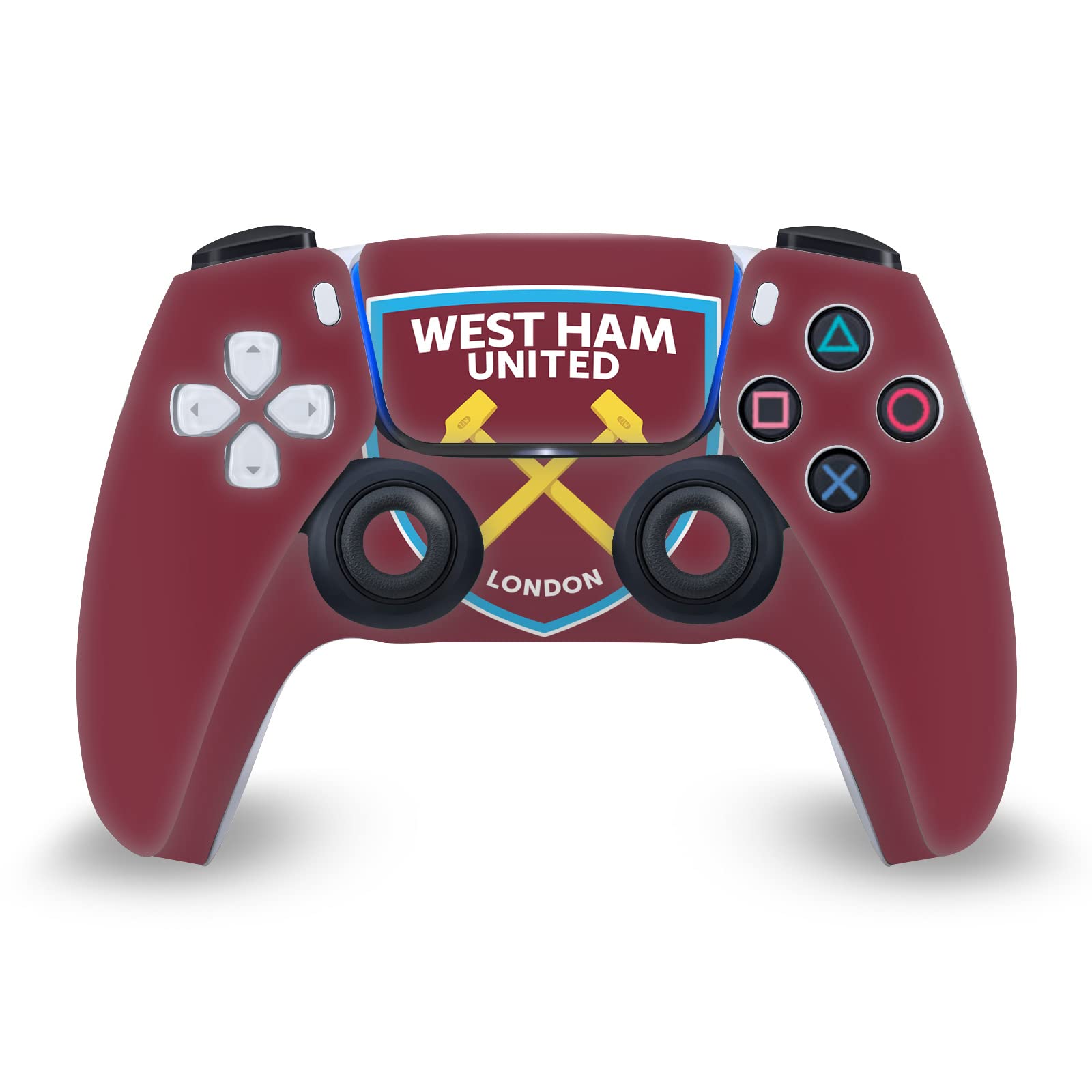 Head Case Designs Officially Licensed West Ham United FC Oversized Art Vinyl Faceplate Sticker Gaming Skin Decal Cover Compatible with Sony Playstation 5 PS5 DualSense Controller