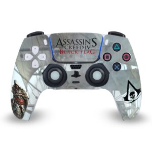 head case designs officially licensed assassin's creed edward kenway key art black flag graphics vinyl faceplate sticker gaming skin decal compatible with sony playstation 5 ps5 dualsense controller