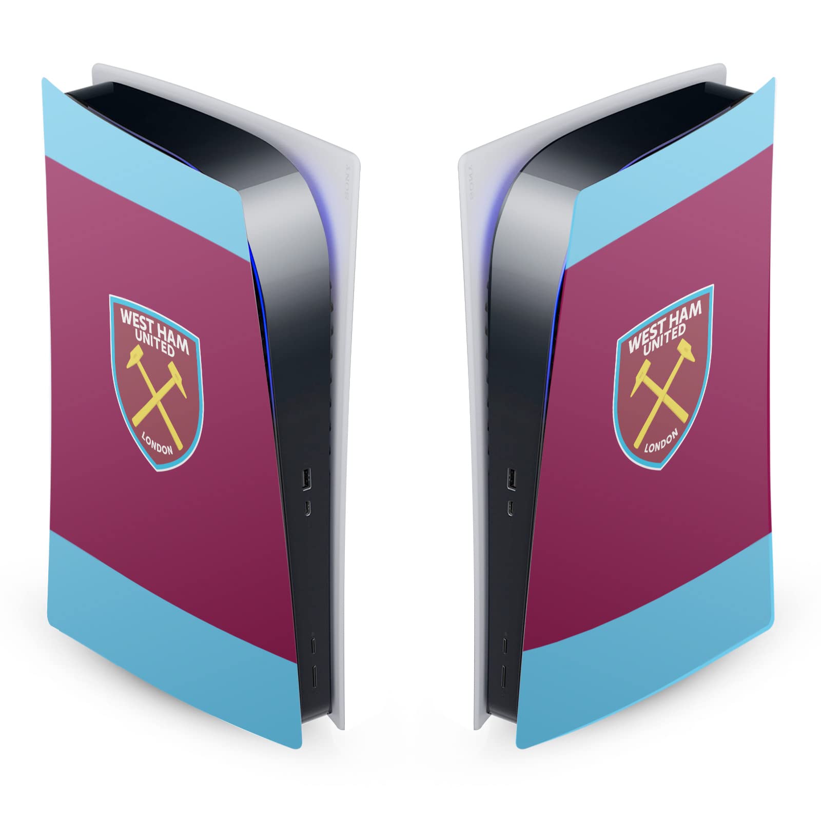 Head Case Designs Officially Licensed West Ham United FC 1895 Claret Crest Art Vinyl Faceplate Sticker Gaming Skin Decal Cover Compatible with Sony Playstation 5 PS5 Digital Edition Console