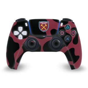 head case designs officially licensed west ham united fc cow print art vinyl faceplate sticker gaming skin decal cover compatible with sony playstation 5 ps5 dualsense controller