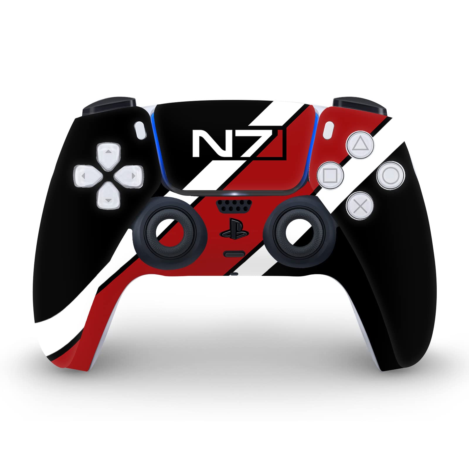 Head Case Designs Officially Licensed EA Bioware Mass Effect N7 Logo Stripes Graphics Vinyl Faceplate Gaming Skin Decal Compatible With Sony PlayStation 5 PS5 Disc Console & DualSense Controller