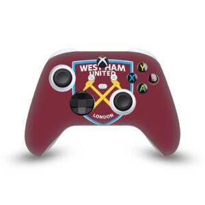 head case designs officially licensed west ham united fc oversized art vinyl sticker gaming skin decal cover compatible with xbox series x/s controller