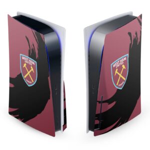 Head Case Designs Officially Licensed West Ham United FC Sweep Stroke Art Vinyl Faceplate Sticker Gaming Skin Decal Cover Compatible with Sony Playstation 5 PS5 Disc Edition Console