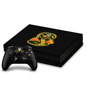 head case designs officially licensed cobra kai classic logo iconic vinyl sticker gaming skin decal cover compatible with xbox one x console and controller bundle