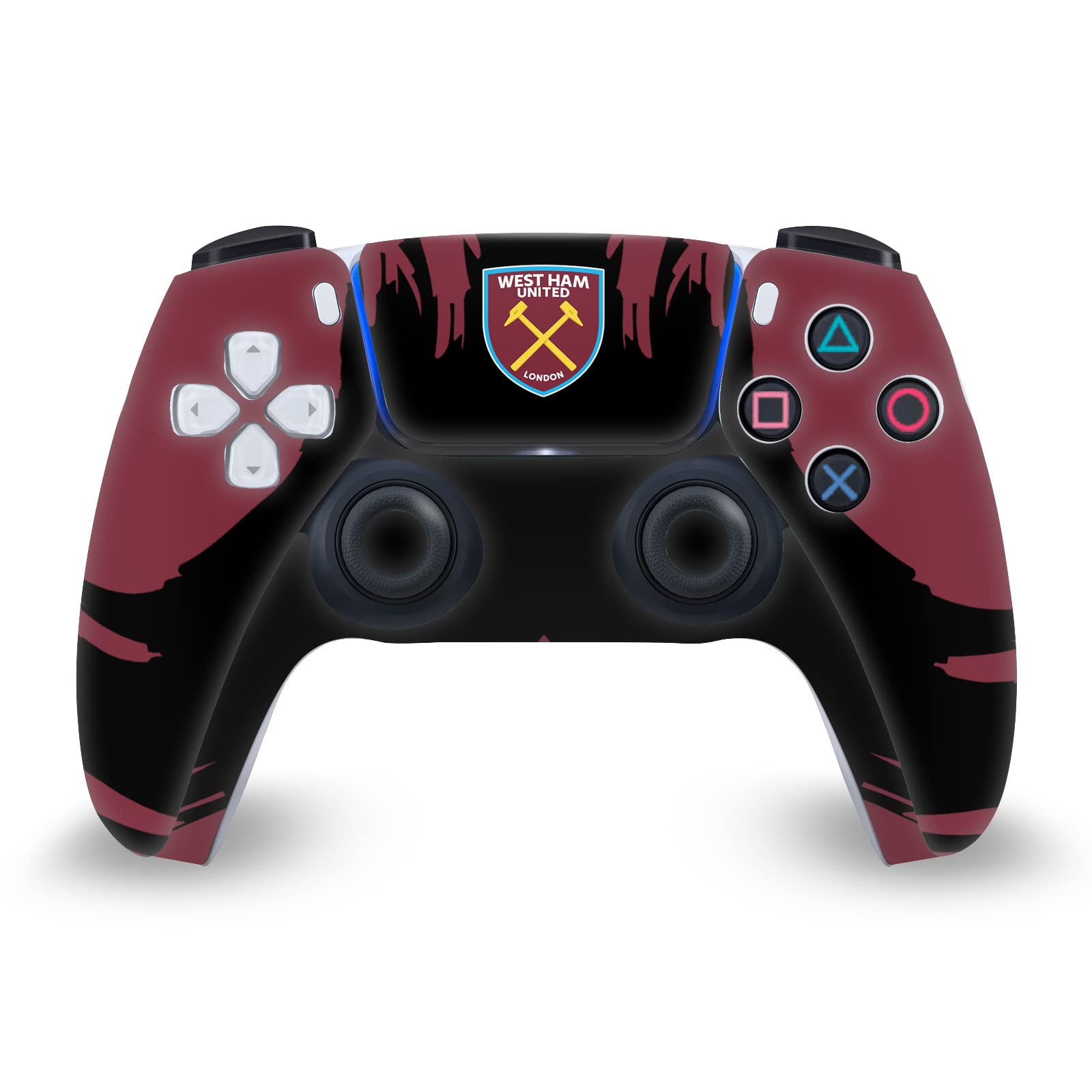 Head Case Designs Officially Licensed West Ham United FC Sweep Stroke Art Vinyl Faceplate Sticker Gaming Skin Decal Compatible with Sony Playstation 5 PS5 Disc Edition Console & DualSense Controller