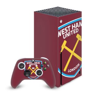 head case designs officially licensed west ham united fc oversized art vinyl sticker gaming skin decal cover compatible with xbox series x console and controller bundle