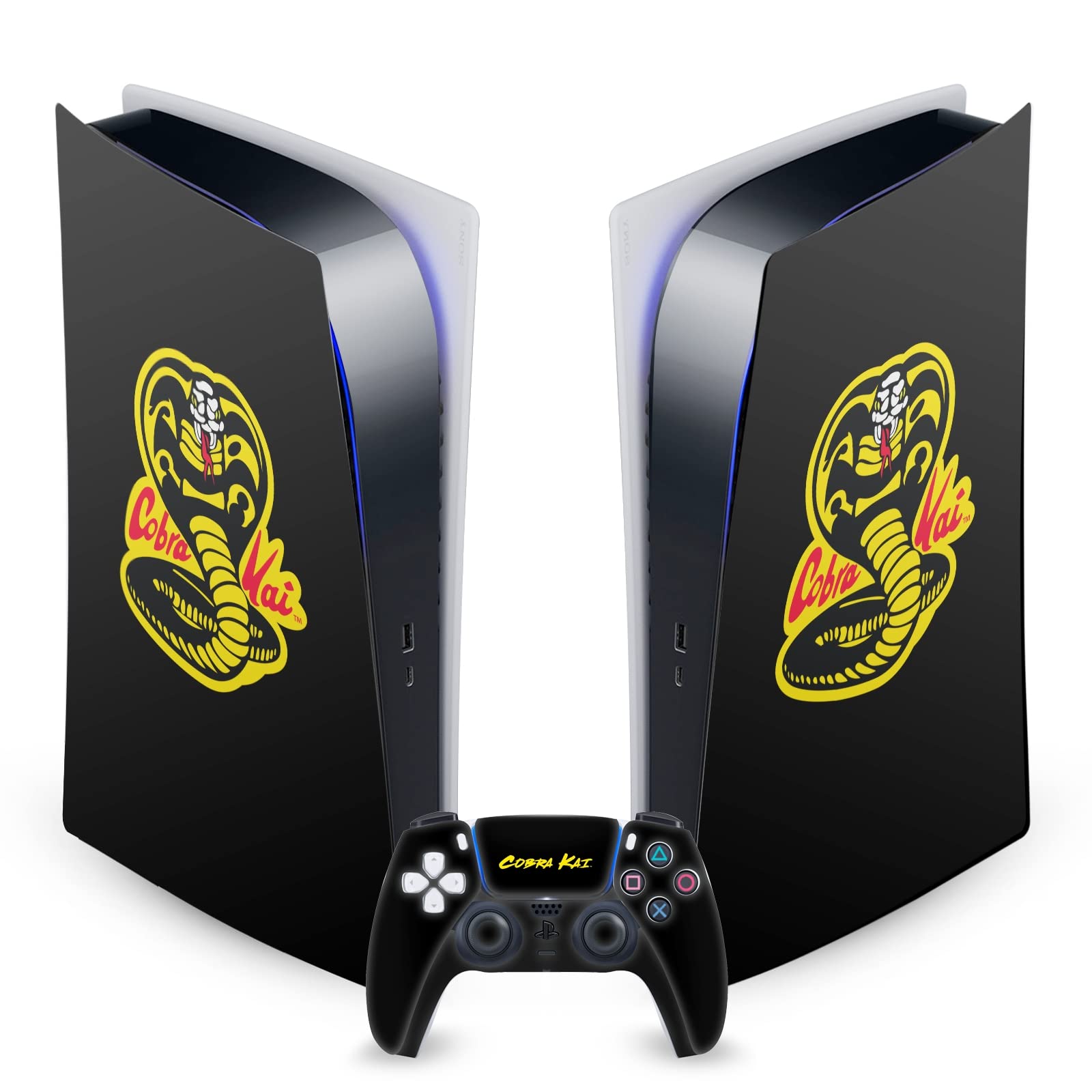 Head Case Designs Officially Licensed Cobra Kai Classic Logo Iconic Vinyl Faceplate Sticker Gaming Skin Decal Compatible With Sony PlayStation 5 PS5 Digital Edition Console and DualSense Controller