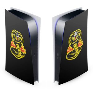 head case designs officially licensed cobra kai classic logo iconic vinyl faceplate sticker gaming skin decal cover compatible with sony playstation 5 ps5 digital edition console