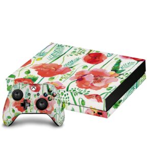 head case designs officially licensed ninola red flower assorted vinyl sticker gaming skin decal cover compatible with xbox one x console and controller bundle