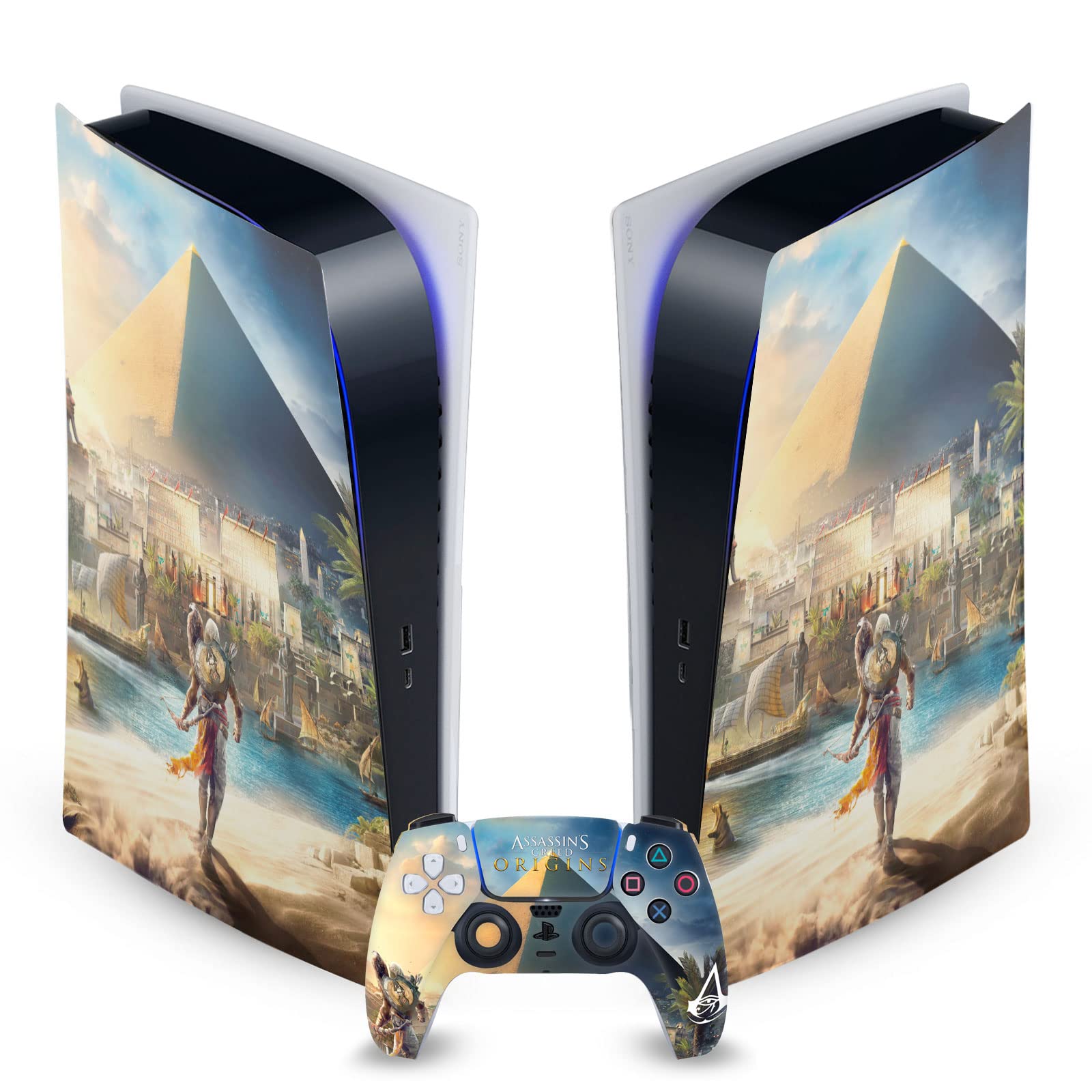 Head Case Designs Officially Licensed Assassin's Creed Key Art Bayek Origins Graphics Vinyl Faceplate Gaming Skin Decal Compatible With Sony PlayStation 5 PS5 Digital Console and DualSense Controller