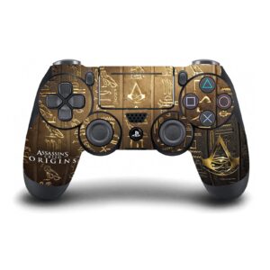 Head Case Designs Officially Licensed Assassin's Creed Logo 3D Heiroglyphics Origins Graphics Vinyl Gaming Skin Decal Compatible With Sony PlayStation 4 PS4 Slim Console and DualShock 4 Controller