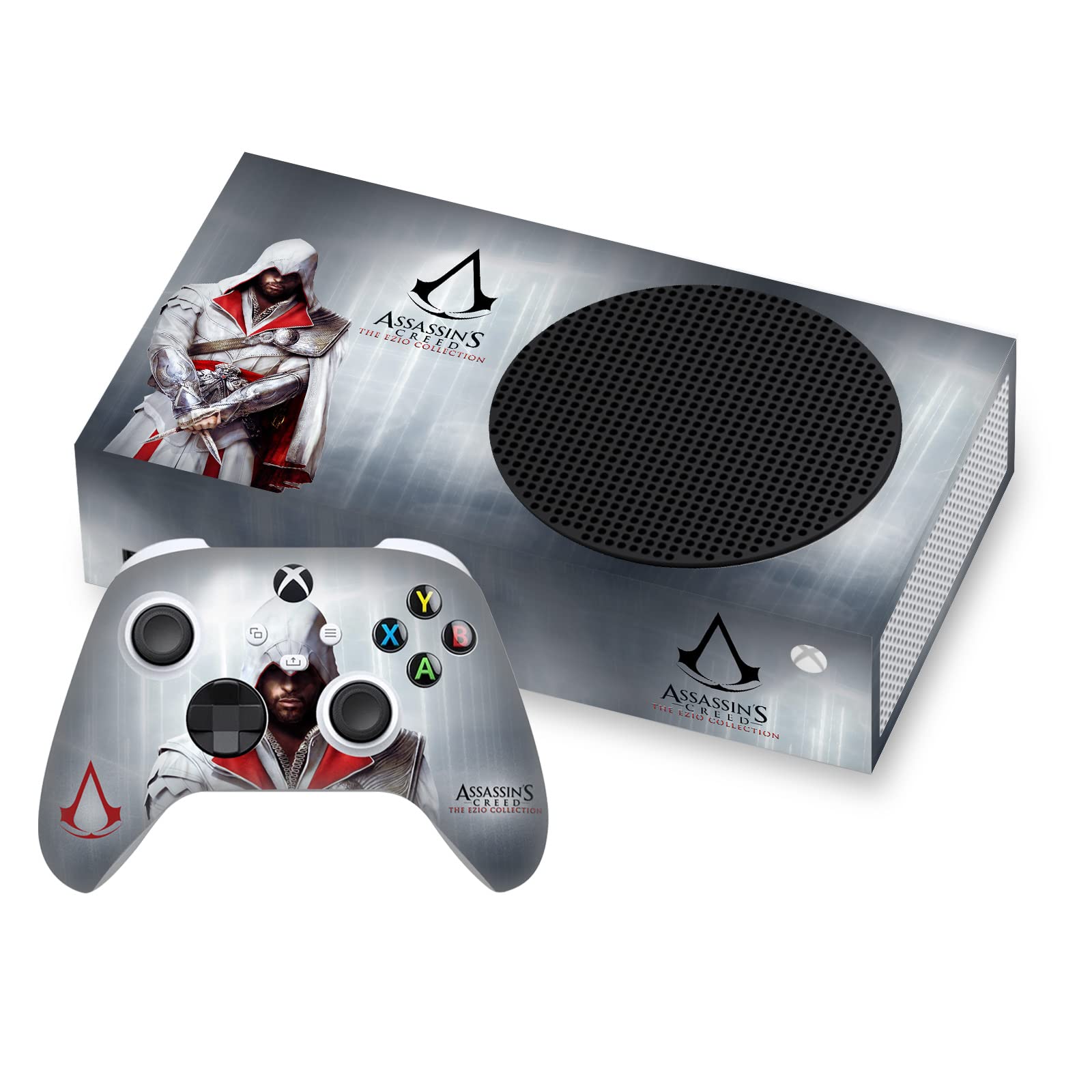 Head Case Designs Officially Licensed Assassin's Creed Master Assassin Ezio Auditore Brotherhood Graphics Vinyl Sticker Gaming Skin Decal Compatible with Xbox Series S Console and Controller Bundle