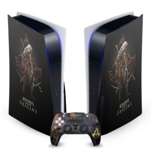 head case designs officially licensed assassin's creed bayek crest origins character art vinyl faceplate gaming skin decal compatible with sony playstation 5 ps5 disc console & dualsense controller