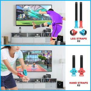 CXY CHYUHSIN Switch Sports Accessories Bundle 18 in 1 for Nintendo Switch Sports Accessories Compatible with Switch/Switch OLED with Tennis Racket/ Golf Clubs/ Sword Wrist Bands/ Leg Strap