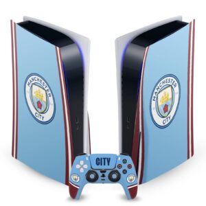 Head Case Designs Officially Licensed Manchester City Man City FC 2022/23 Home Kit Logo Art Vinyl Faceplate Gaming Skin Decal Compatible With Sony PlayStation 5 PS5 Disc Console & DualSense Controller