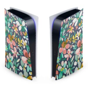 Head Case Designs Officially Licensed Ninola Colourful Petals Green Assorted Vinyl Faceplate Sticker Gaming Skin Decal Cover Compatible with Sony Playstation 5 PS5 Digital Edition Console