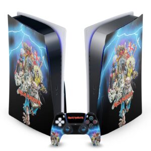 head case designs officially licensed iron maiden best of beast graphic art vinyl faceplate sticker gaming skin decal compatible with sony playstation 5 ps5 disc edition console & dualsense controller