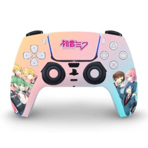 Head Case Designs Officially Licensed Hatsune Miku High School Graphics Vinyl Faceplate Sticker Gaming Skin Decal Compatible With Sony PlayStation 5 PS5 Disc Edition Console & DualSense Controller