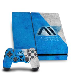 Head Case Designs Officially Licensed EA Bioware Mass Effect Initiative Distressed Andromeda Graphics Vinyl Gaming Skin Decal Compatible With Sony PlayStation 4 PS4 Console and DualShock 4 Controller