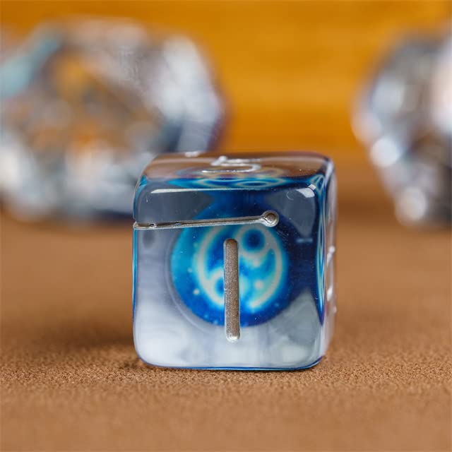 Twelve Blue Constellation DND Resin Dice Set for Dungeons and Dragons, D&D, D20, D and D, Polyhedral Resin Dice, Dungeons and Dragons Gifts, Accessories