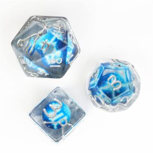 Twelve Blue Constellation DND Resin Dice Set for Dungeons and Dragons, D&D, D20, D and D, Polyhedral Resin Dice, Dungeons and Dragons Gifts, Accessories