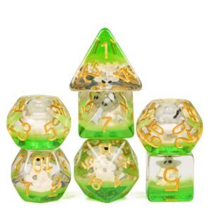 Wise Goblin DND Resin Dice Set for Dungeons and Dragons, D&D, D20, D and D, Polyhedral Resin Dice, Dungeons and Dragons Gifts, Accessories