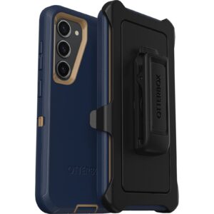 OtterBox Galaxy S23 Defender Series Case - Blue Suede Shoes (Blue), Rugged & Durable, with Port Protection, Includes Holster Clip Kickstand