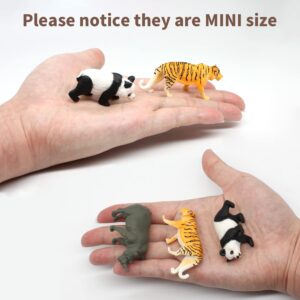 Mini Safari Animal Figures Toy - 12PCS Plastic Tiny Forest Jungle Zoo Will Animal Figurines Cake Toppers Party Favor for Kids