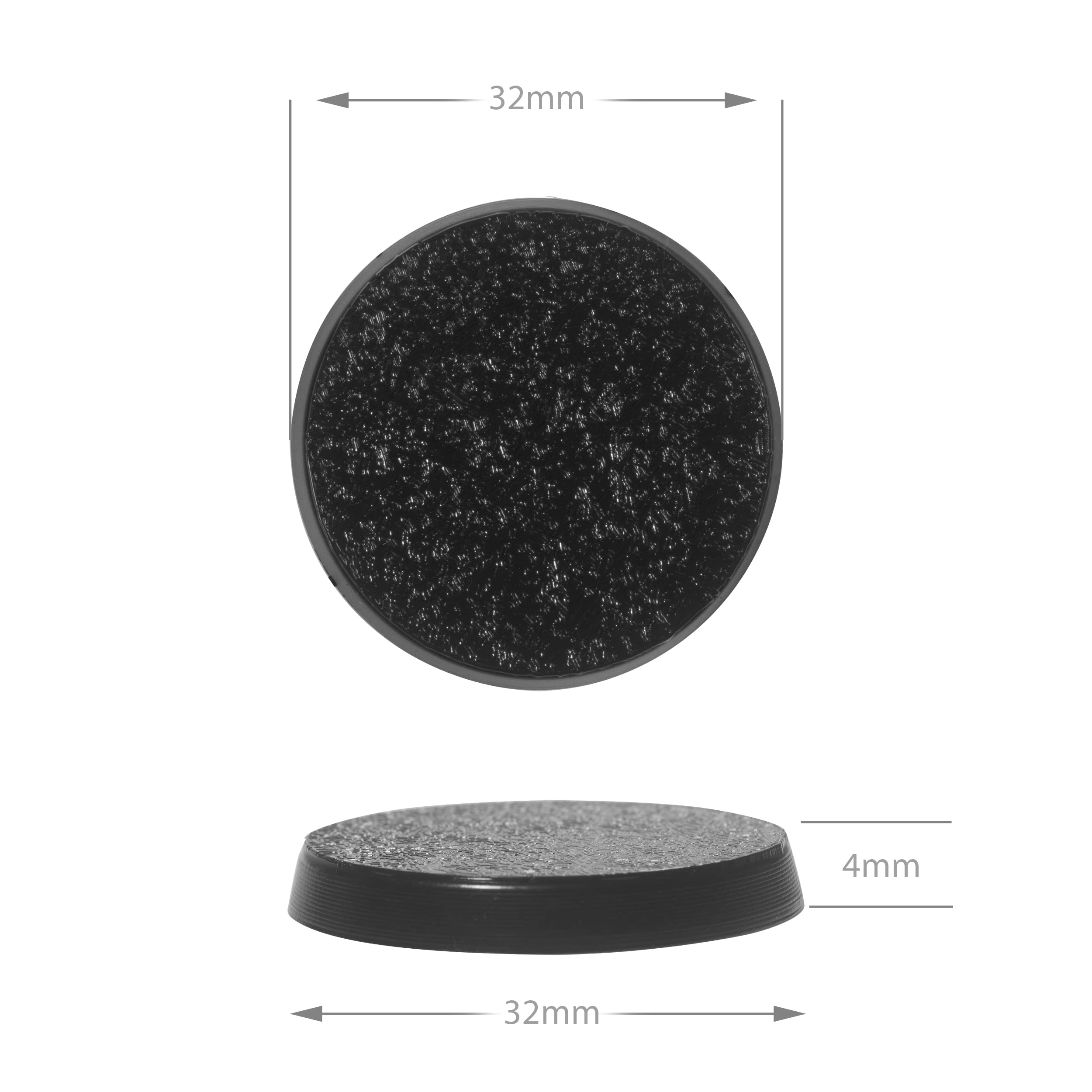 EasyPegs 32mm Textured Plastic Round Bases or 1.26 inch Wargames Table Top Games 120 Count