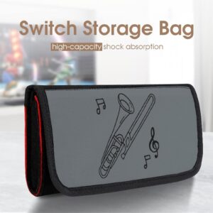 Trombone Carrying Case for Switch Protective Travel Storage Bag with Game Card Slots