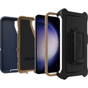 OtterBox Galaxy S23 Defender Series Case - Blue Suede Shoes (Blue), Rugged & Durable, with Port Protection, Includes Holster Clip Kickstand