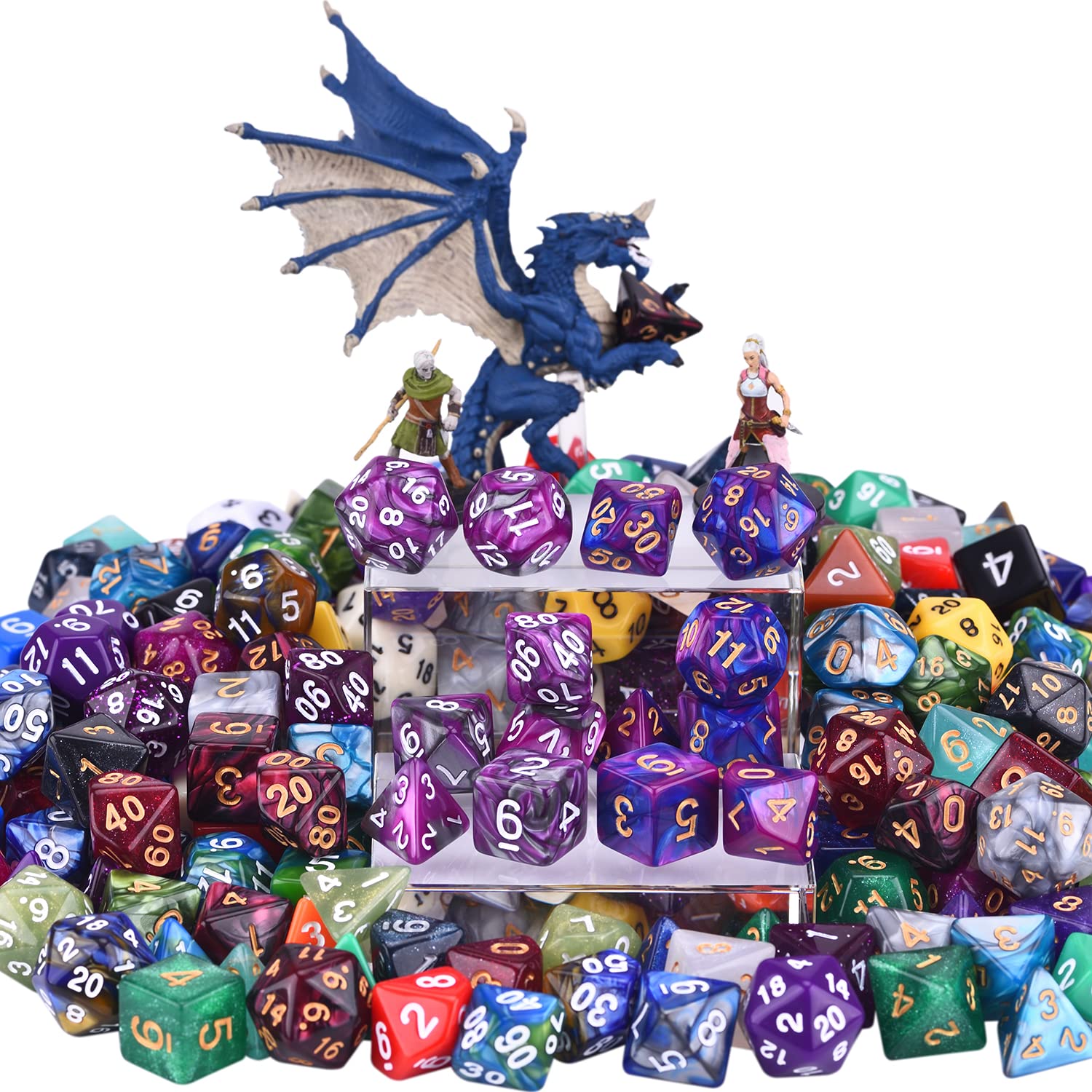 Amiven DND Dice Sets 30 x 7 (210pcs) Polyhedral RPG Dice for Dungeons and Dragons Tabletop Role Playing Adventure Games, with a Large Drawstring Bag