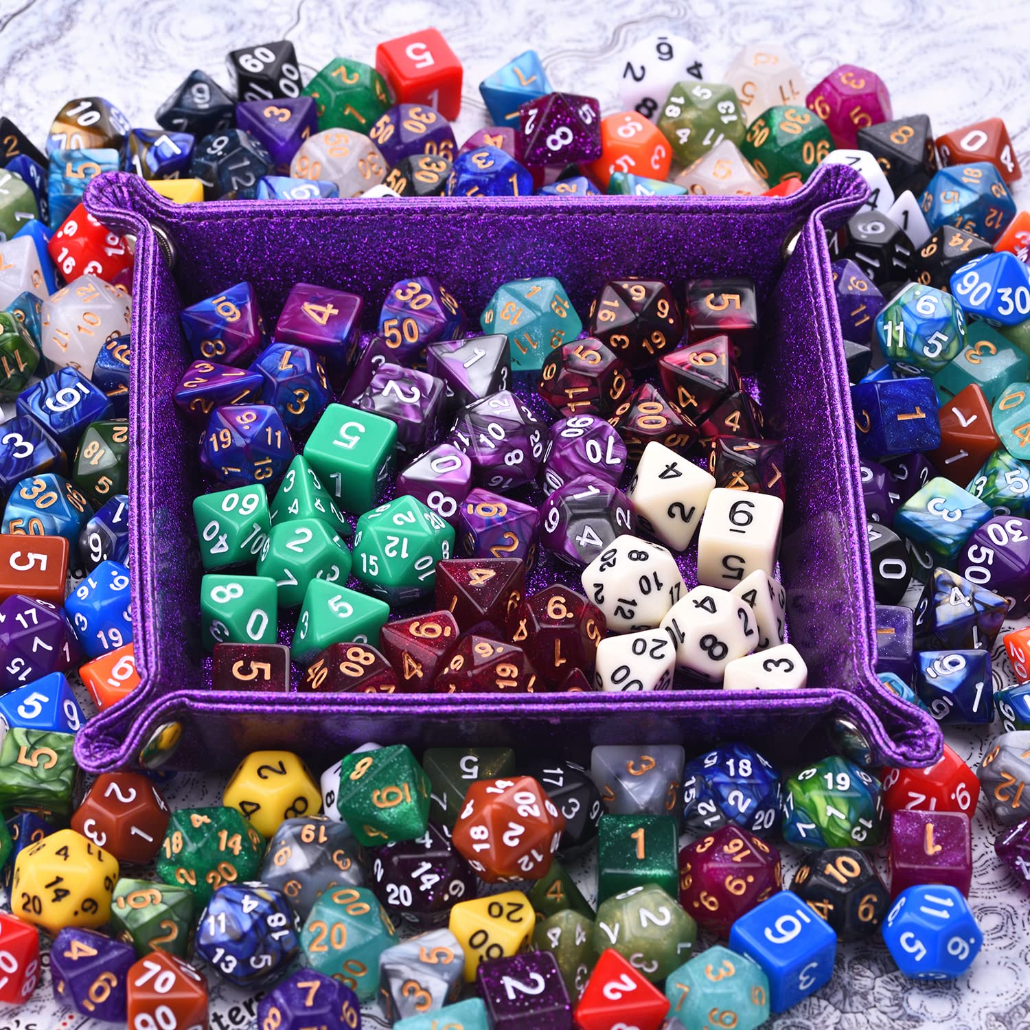 Amiven DND Dice Sets 30 x 7 (210pcs) Polyhedral RPG Dice for Dungeons and Dragons Tabletop Role Playing Adventure Games, with a Large Drawstring Bag