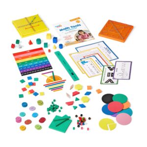 hand2mind Math Tools Small Group Sets 4-5 by Reagan Tunstall & Kristina Grant, Math Manipulatives, Base Ten Blocks, Color Tiles, Fraction Circles, Pattern Blocks, Place Value Chips, Classroom Supplies