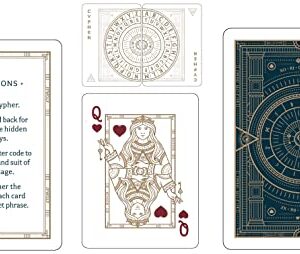 Bicycle Cypher Premium Black Playing Cards, Gold Foil, Encrypted Messages in Playing Cards, 1 Deck