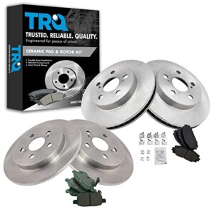 TRQ Front and Rear Brake Pad & Rotor Kit Brake Pads Brake Rotor Ceramic Compatible with 2016-2018 Toyota Prius