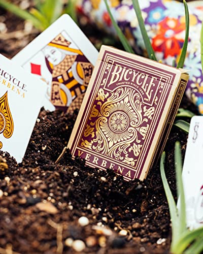 Bicycle Verbena Floral Premium Playing Cards, Gold Foil, 1 Deck