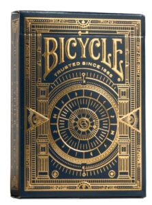 bicycle cypher premium black playing cards, gold foil, encrypted messages in playing cards, 1 deck