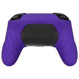 PlayVital Samurai Edition Ergonomic Silicone Skin Protective Case for Nintendo Switch Pro Controller, Soft Anti-Slip Controller Grip Protector for Nintendo Switch Pro with Thumb Grip Caps - Purple