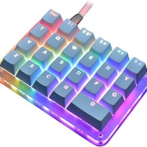 Macro Keypad 23 Keys Mechanical Mini Keyboard One Handed Colorful RGB Backlit Portable Programmable Single-Handed Gaming Keypad for OSU Electric Contest Game PC Laptop MAC Win Geeker Outemu Red Switch