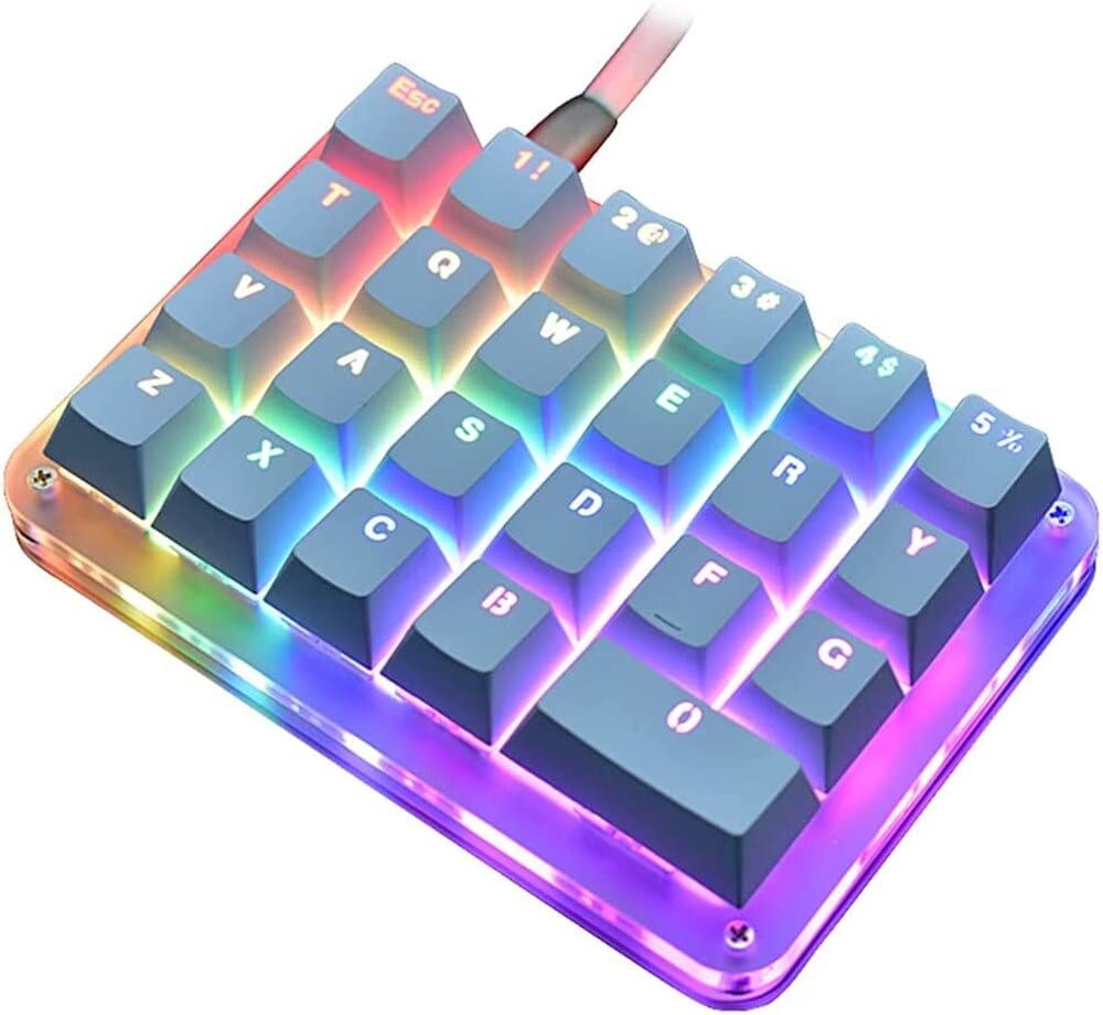 Macro Keypad 23 Keys Mechanical Mini Keyboard One Handed Colorful RGB Backlit Portable Programmable Single-Handed Gaming Keypad for OSU Electric Contest Game PC Laptop MAC Win Geeker Outemu Red Switch