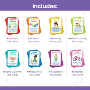 hand2mind Social Emotional Task Cards for Ages 3+, Social Emotional Learning, Play Therapy Toys for Counselors, Social Skills Activities for Kids, Conversation Starters, Emotional Regulation for Kids