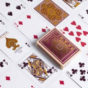 Bicycle Verbena Floral Premium Playing Cards, Gold Foil, 1 Deck