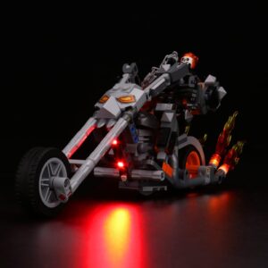 brickbling led light compatible with lego 76245 ghost rider mech & bike building toy set lighting kit, no bricks included