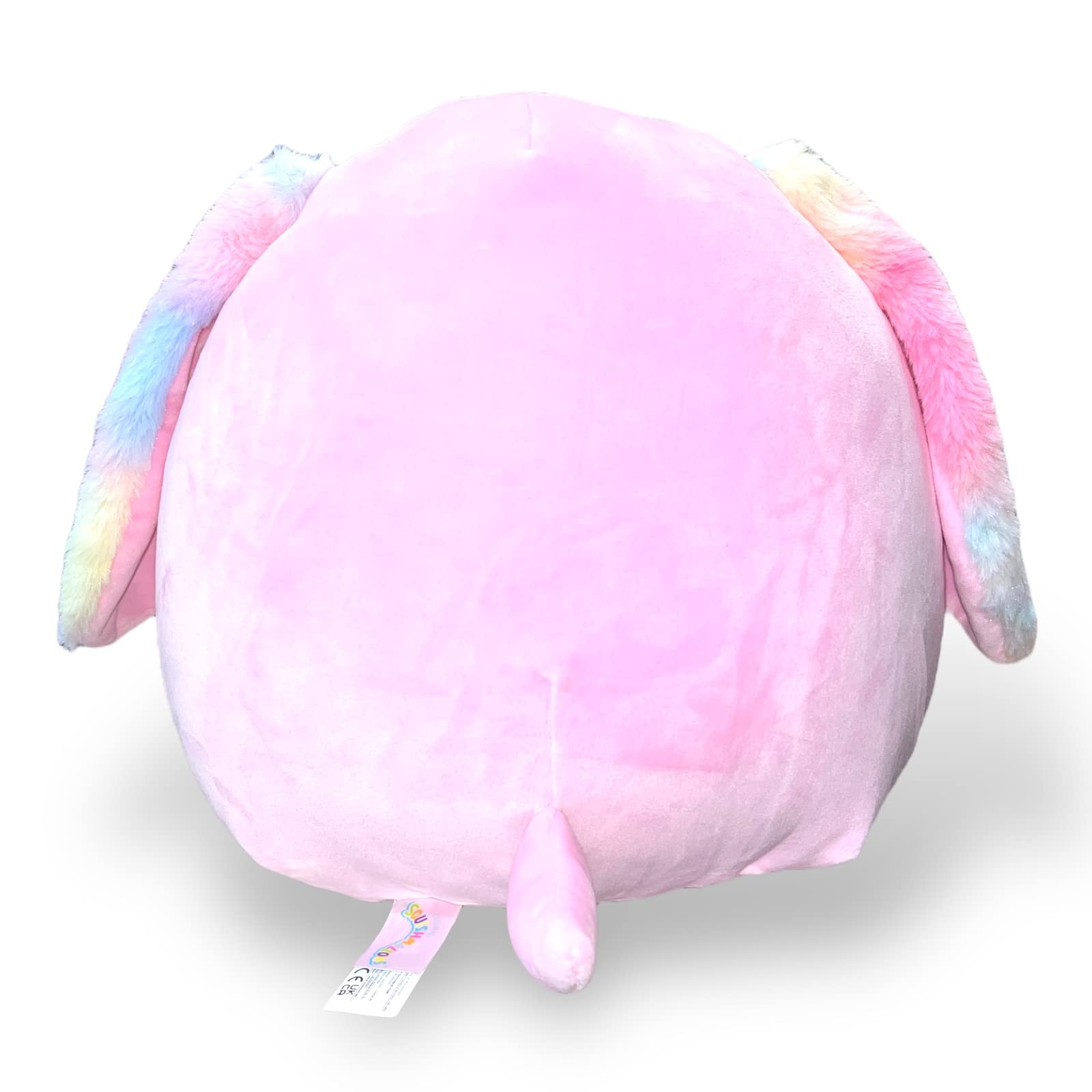 Squishmallows Official Kellytoy 11 Inch Beemie Pink Dog Rainbow Tie-Dye Furry Ears White Furry Belly with Heart Scribed You're Pawsome! - 2023 Valentine’s Squad Stuffed Animal Toy Plush Doll.