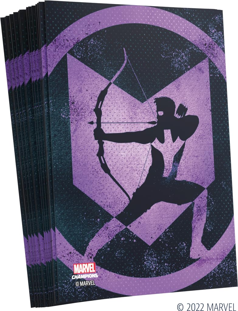 Gamegenic Marvel Champions The Card Game Official Hawkeye Art Sleeves | Pack of 50 Art Sleeves and 1 Clear Sleeve | Card Game Holder | Use with TCG and LCG Games | Made by Fantasy Flight Games